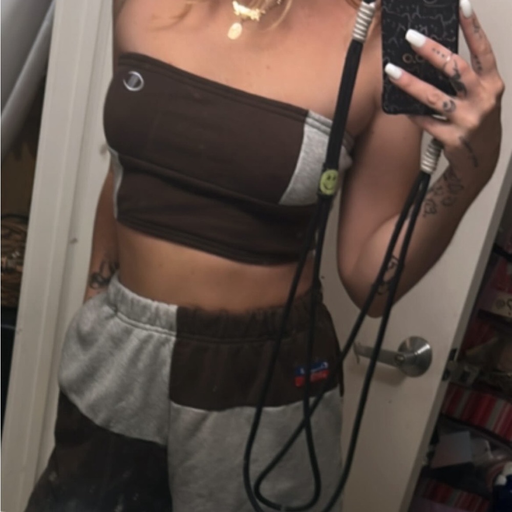 Frankie’s Reworked Champion Brown and Gray Women's Set